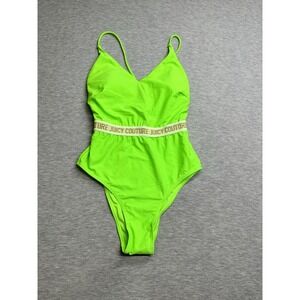 Juicy Couture‎ Swimsuit One Piece  L Large Florescent Green W/Gold Accent NWT